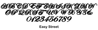Easy Street Font for monogram wedding cake toppers